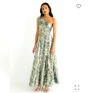 J.Crew Collection one-shoulder cutout dress in floral Lurex chiffon - NWOT